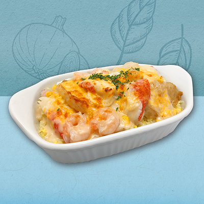 Y102 Baked Seafood & Rice in Creamy White Sauce