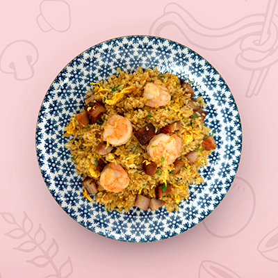 Y72 Scampi & BBQ Pork Fried Rice