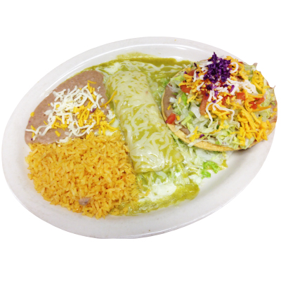 #4 Enchilada & Bean Tostada